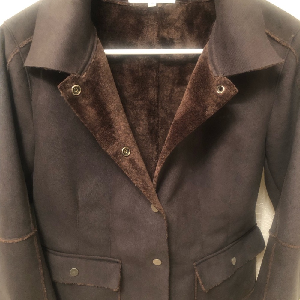 CAbi | Shaggy Suede Snap Front Jacket #335 Size M